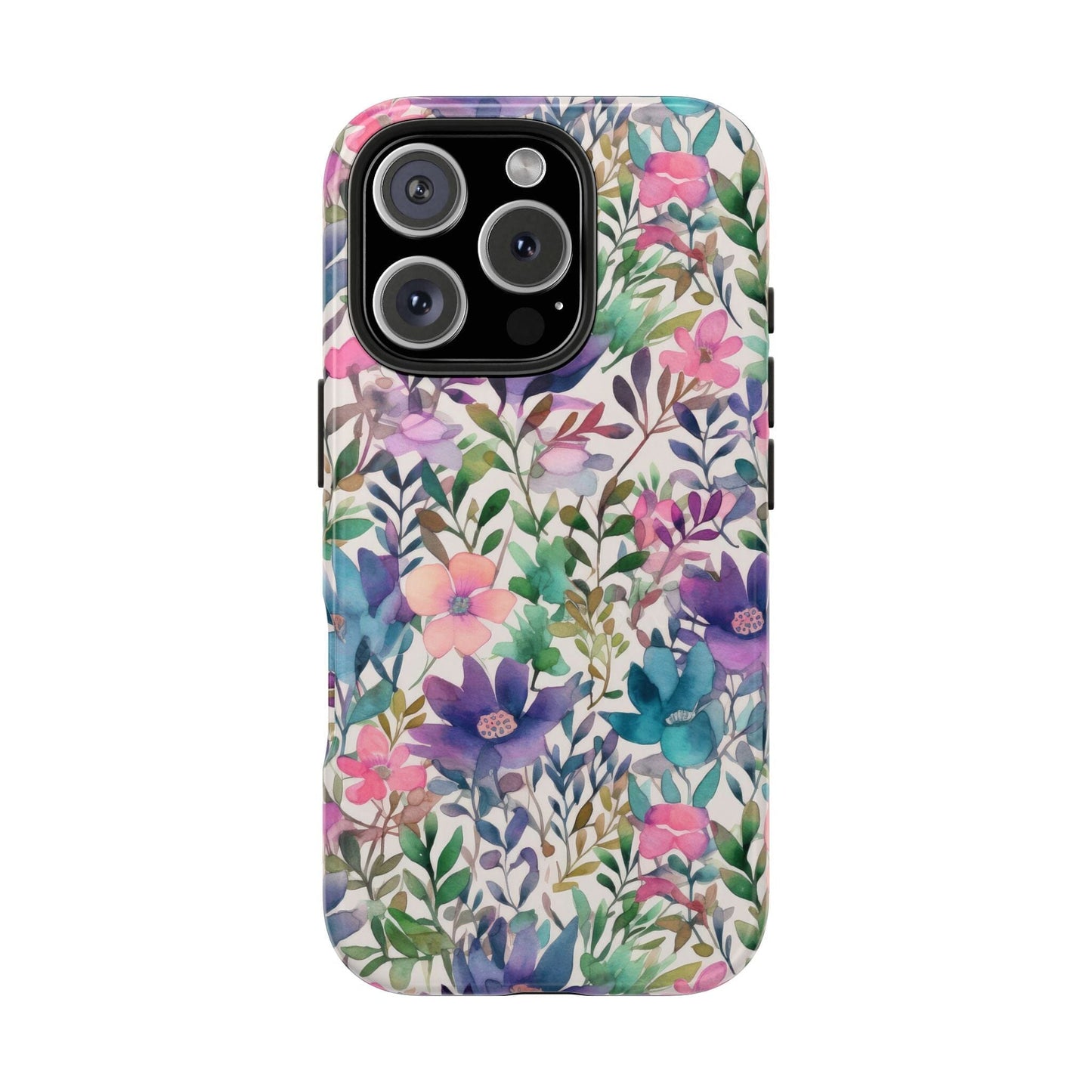 Petite Watercolor Flowers Tough Phone Case • Designed to fit Most iPhone and Samsung Phones Phone Case Printify iPhone 16 Pro 