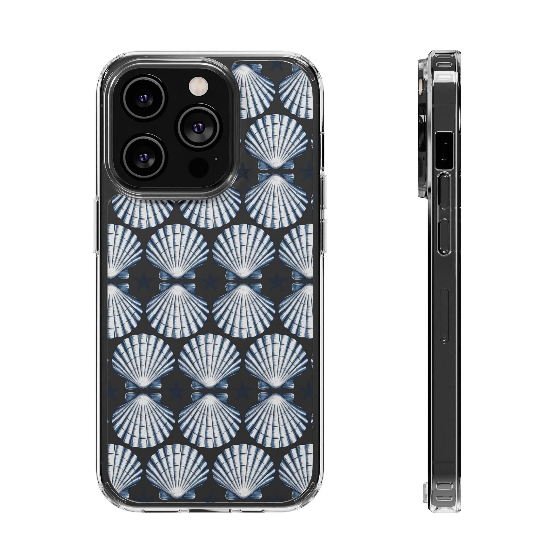 Meet Me At The Beach, iPhone 16 Clear Phone Case, Summer Vibes Seashell Phone Cases, iPhone 16 Pro, iPhone 15 Plus, 14 Pro, Samsung Galaxy Phone Case Printify iPhone 14 Pro Without gift packaging 