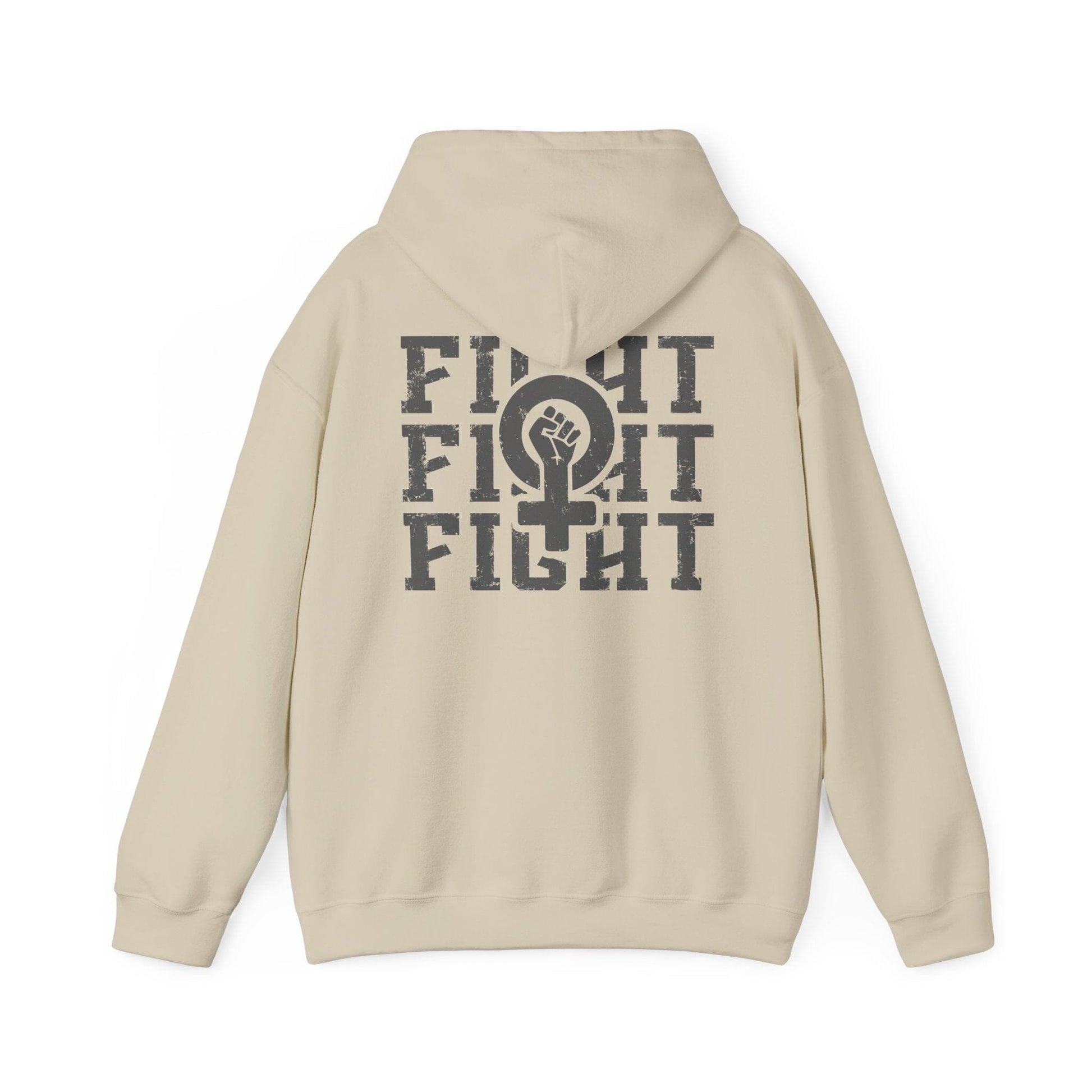 Fight Fight Fight Feminist Sweatshirt ~ Unisex Heavy Blend Hoodie Hoodie Printify M Sand 