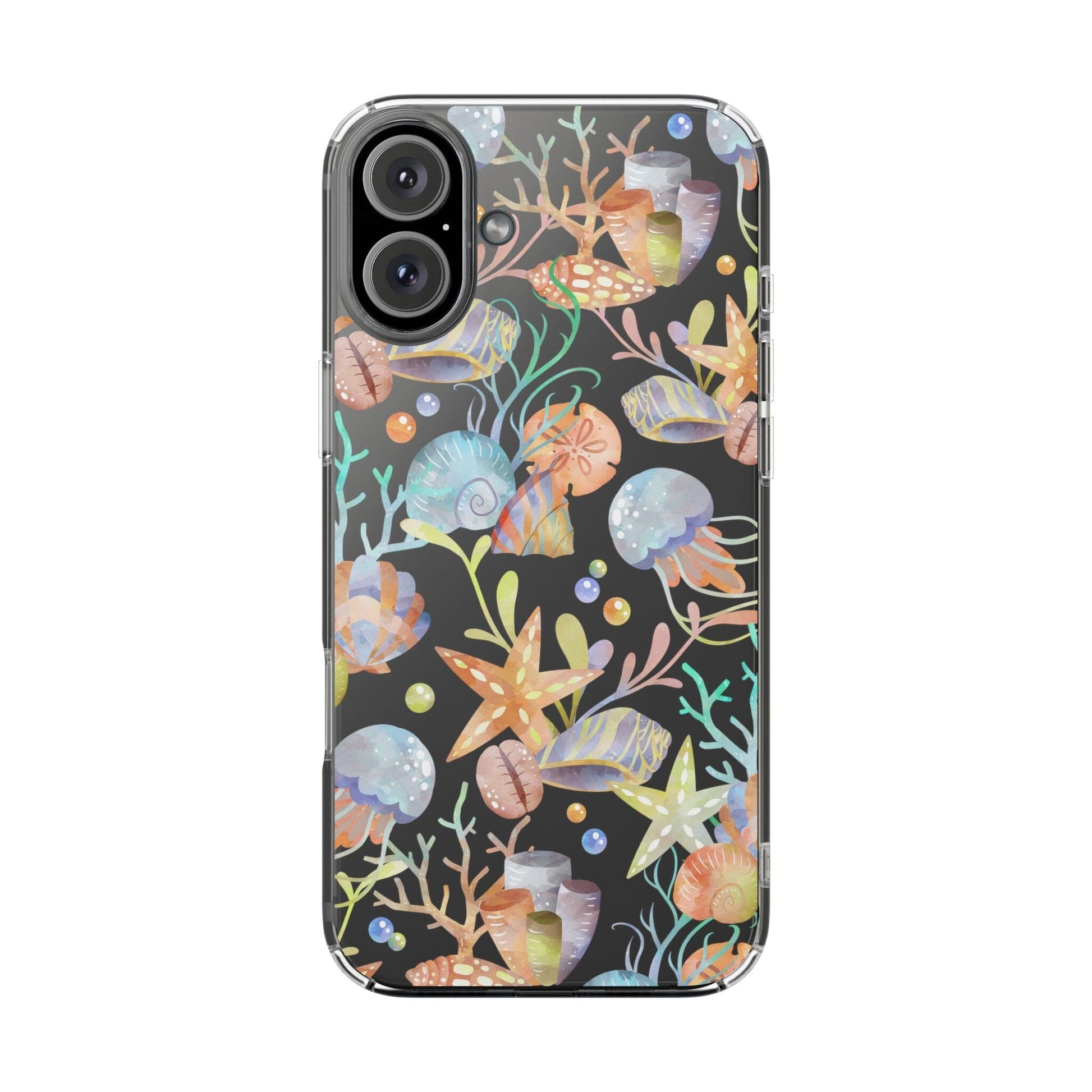 Seashell Phone Case, Beach Phone Case, Clear Phone Cases, Ocean Inspired Style, Beachy Summer Vibes iPhone 11-14 And Samsung Galaxy Cases Phone Case Printify iPhone 16 Plus Without gift packaging 