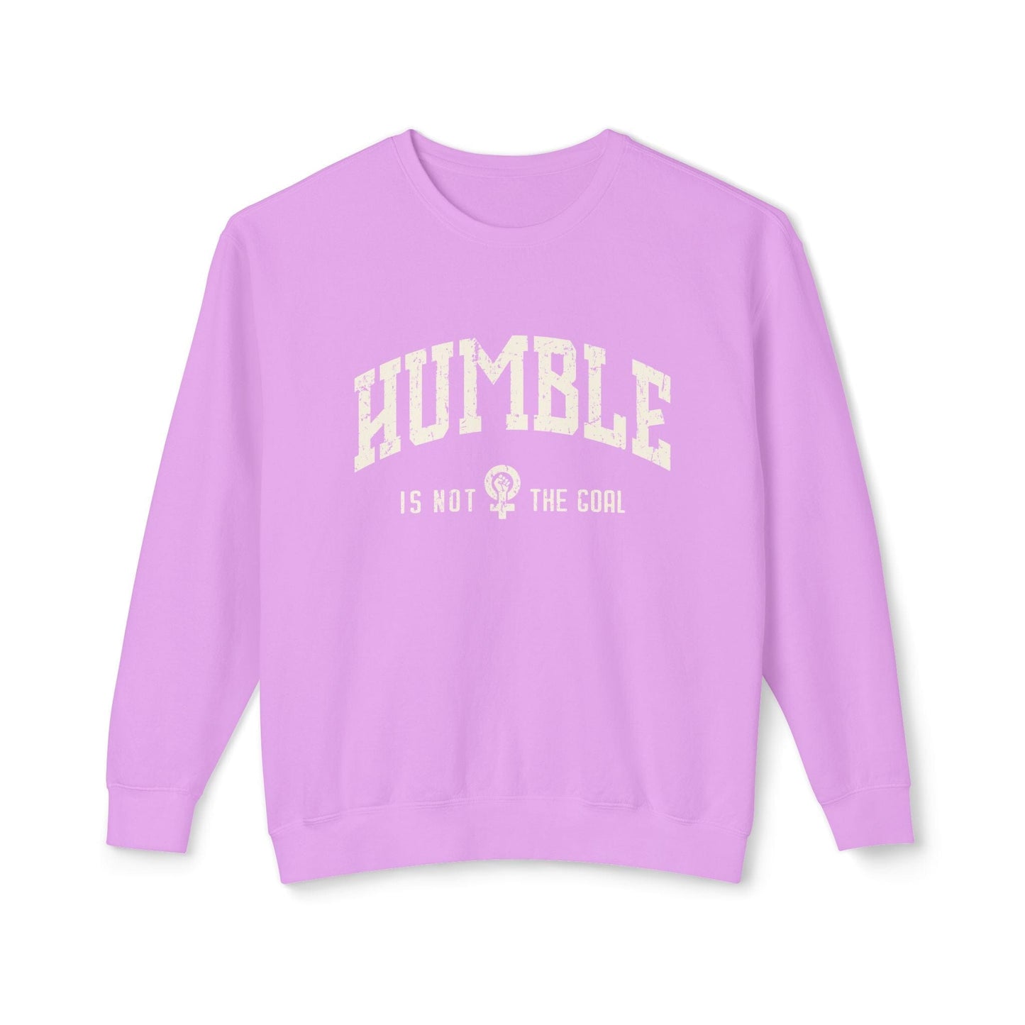 Feminist Sweatshirt, Not Aspiring To Be Humble Female Rage Shirt, Kamala Sweatshirt, Gender Equality Pullover, Womens Empowerment Sweatshirt Printify Neon Violet S 