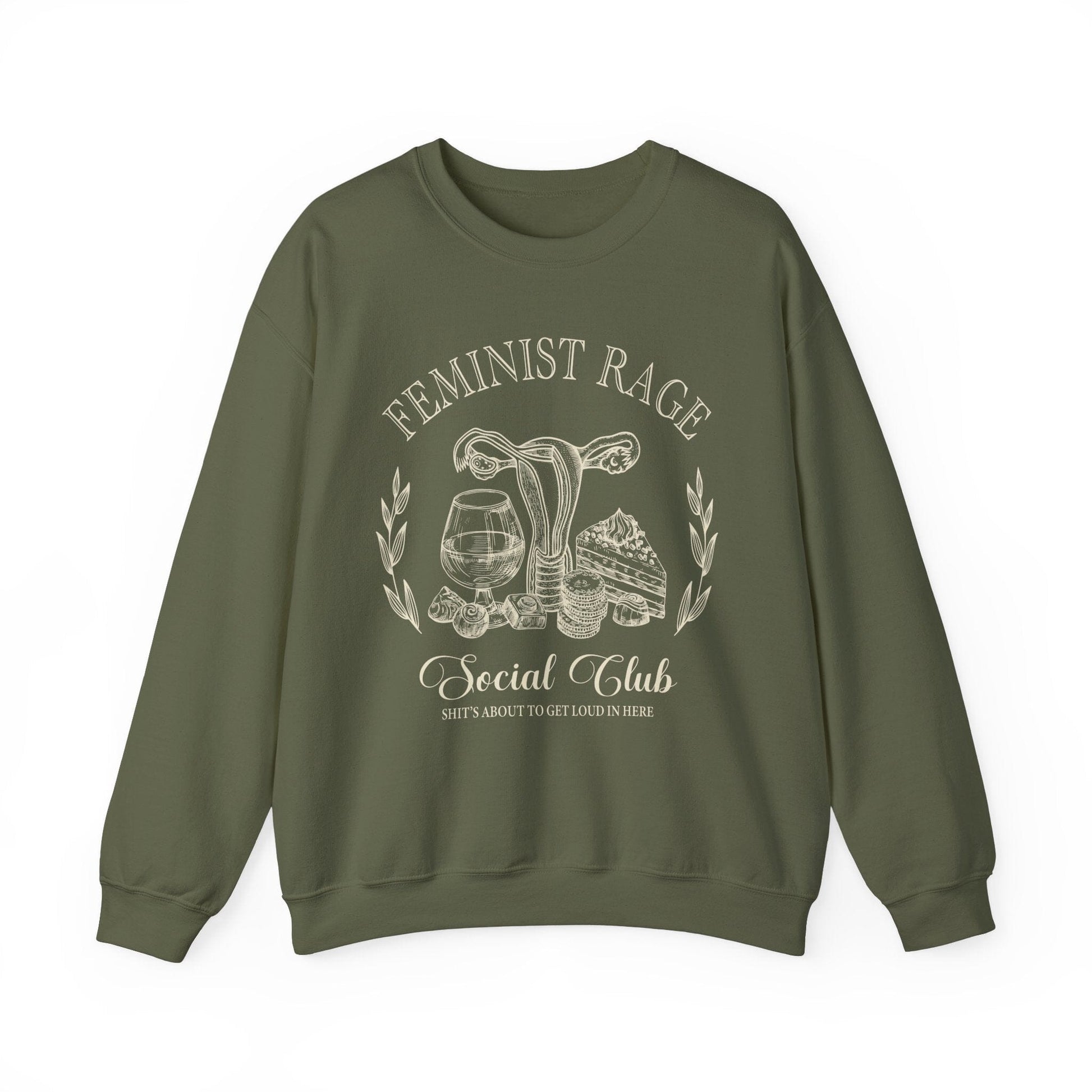 Feminist Shirts ~ Feminist Rage Social Club Sweatshirt Sweatshirt Printify 