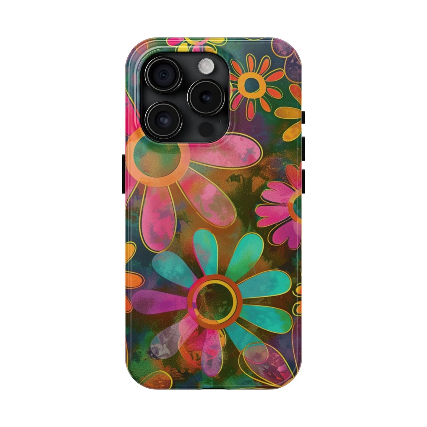 70s Retro Daisy Phone Case • Impact Resistant Cases Designed to fit Most iPhone and Samsung Phones Phone Case Printify iPhone 15 Pro 