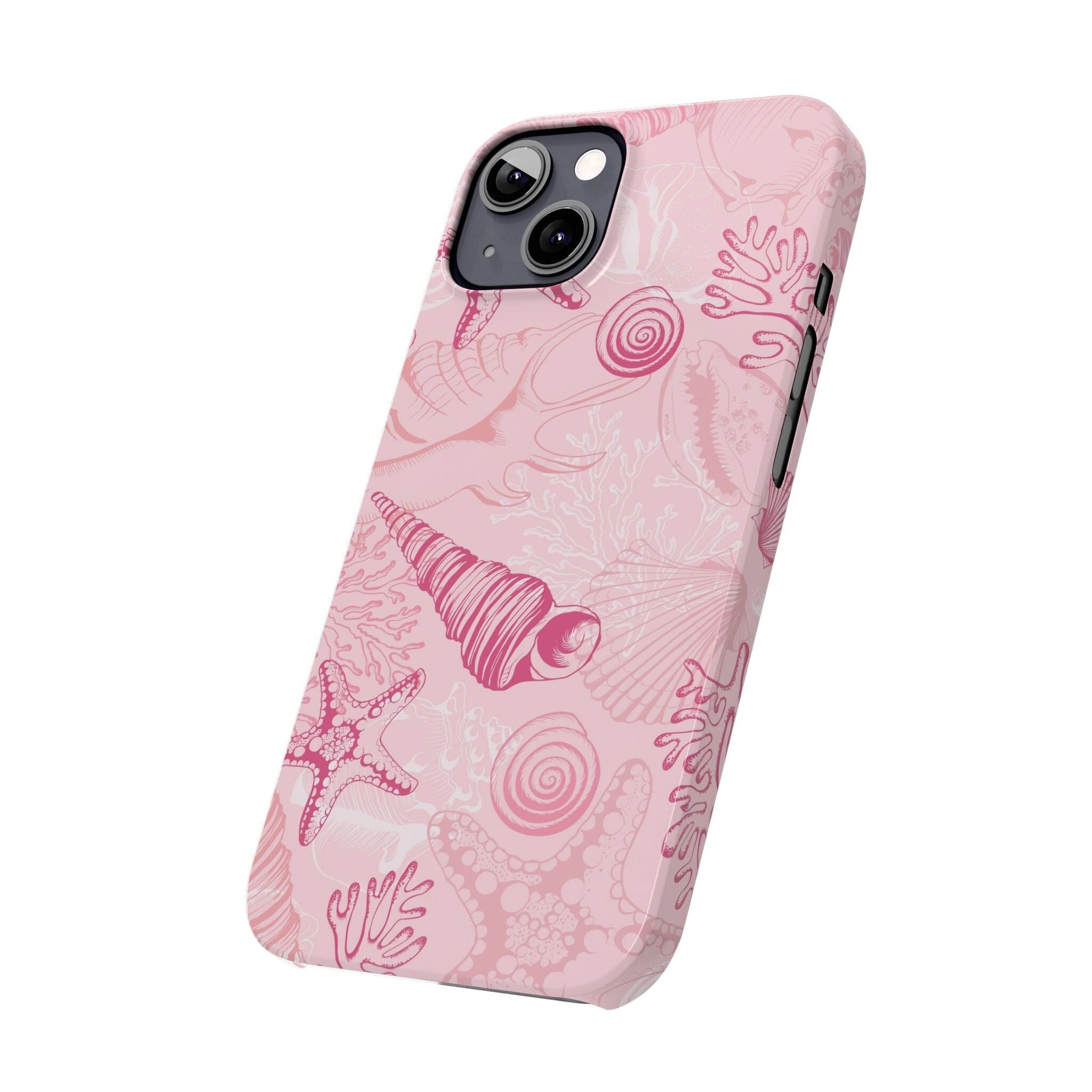 Seashell Phone Case, Pink Summer Phone Case Compatible with most iPhone and Samsung Models Phone Case Printify 