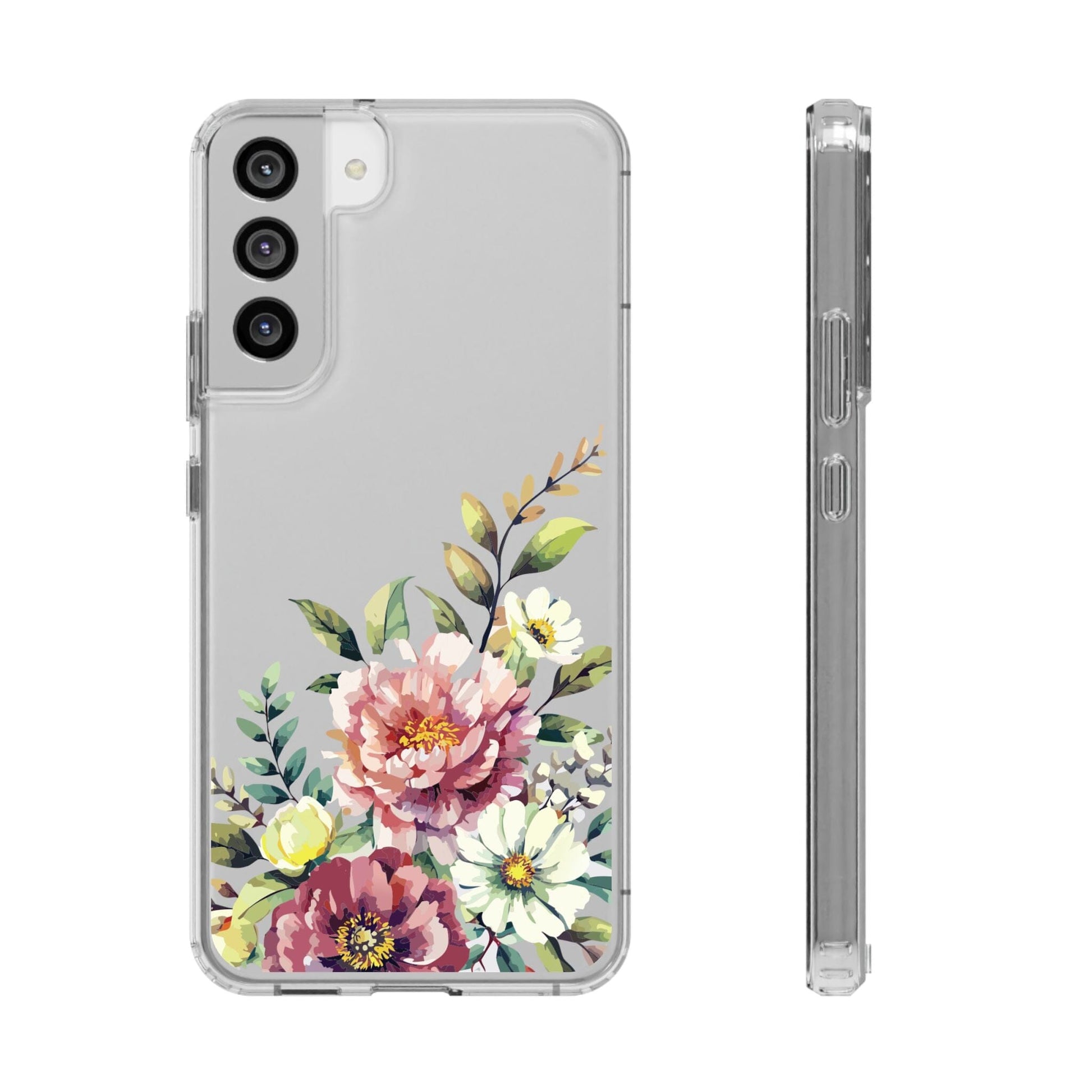 Wedding Flowers Clear Phone Cases • Designed to fit iPhone and Samsung Phones Phone Case Printify Samsung Galaxy S22 Plus Without gift packaging 