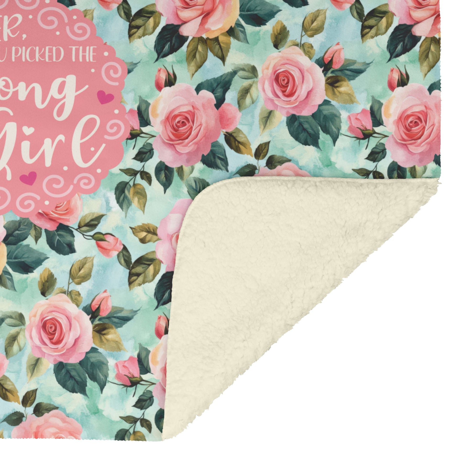 Cancer, You Picked The Wrong Girl • Sherpa Fleece Blanket Blankets teelaunch 