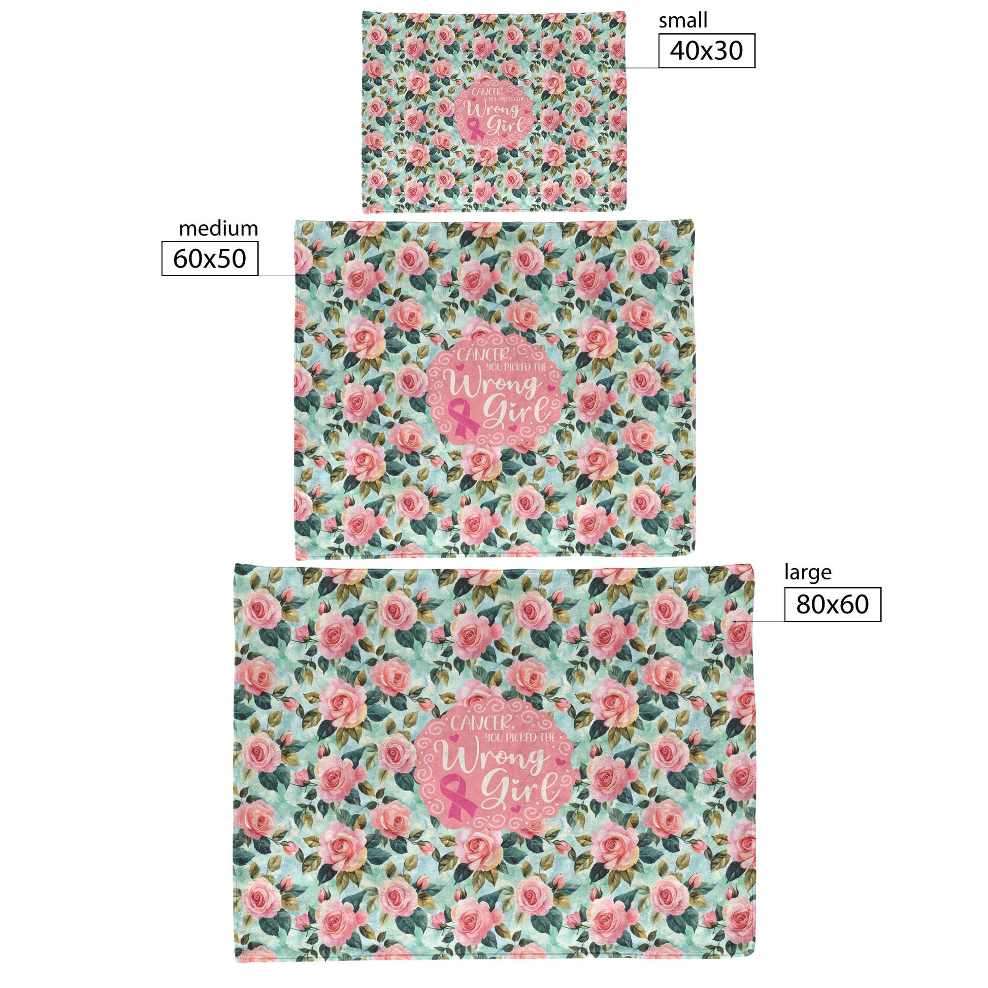 Cancer, You Picked The Wrong Girl • Sherpa Fleece Blanket Blankets teelaunch 