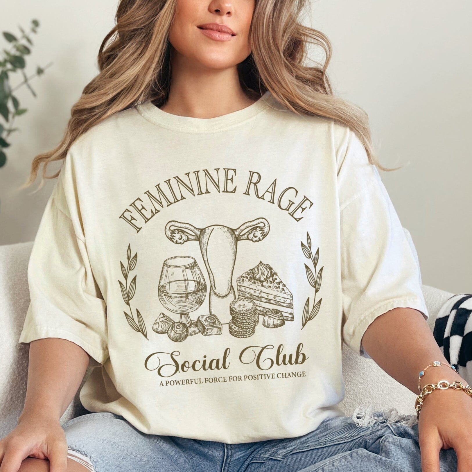 Feminine Rage Social Club T-shirt, Comfort Colors Shirts T-Shirt Printify Ivory S 