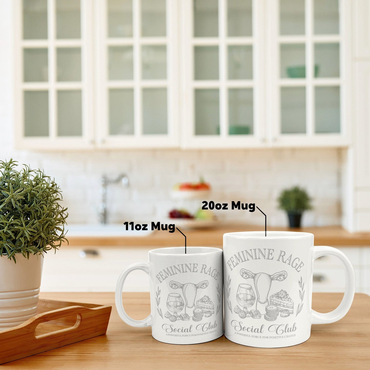 Feminist Gifts ~ Feminine Rage Coffee Mugs Coffee Mugs teelaunch 11 oz 