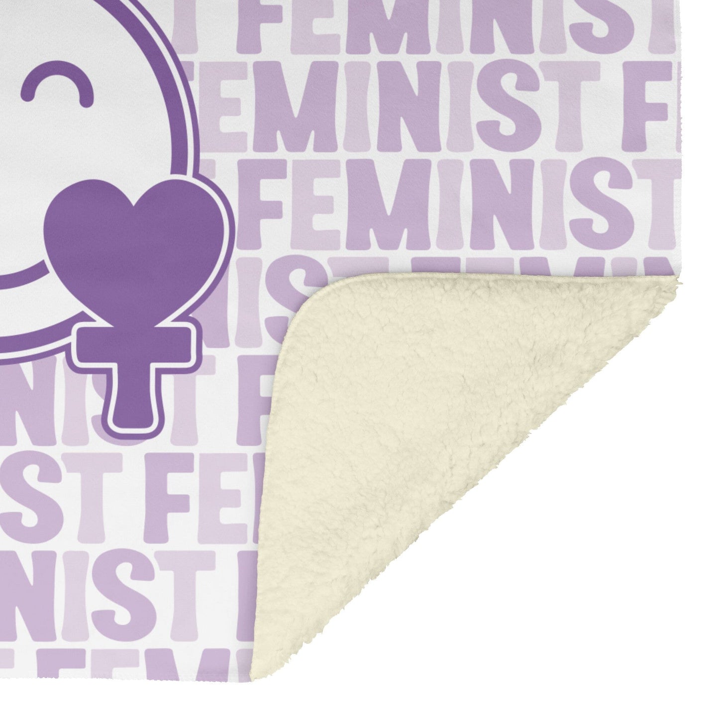 Purple Feminist Smiling Face Blanket Blankets teelaunch 
