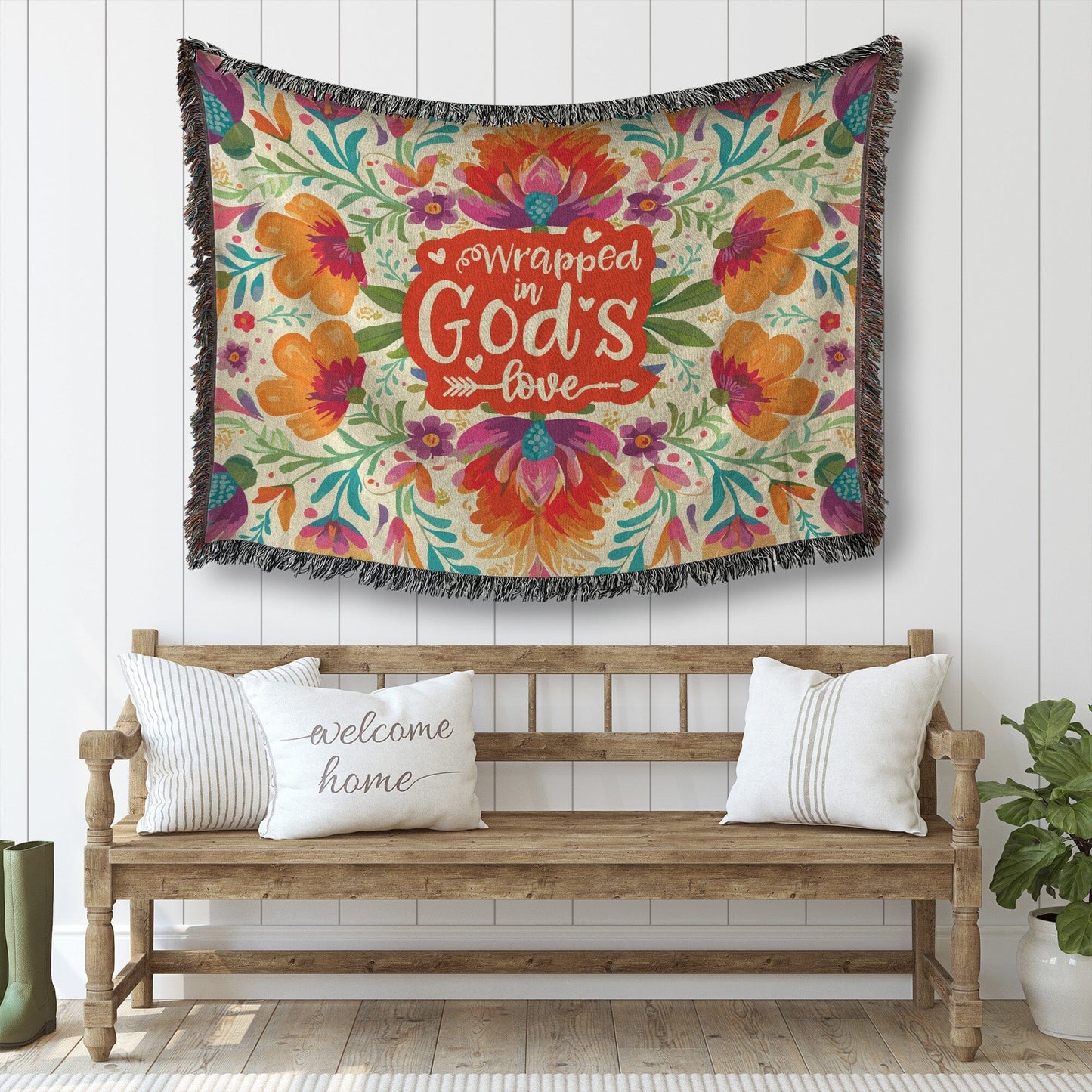 Wrapped In God's Love, Bible Study Blanket, Fleece Blanket Christain Home Decor Blankets teelaunch 