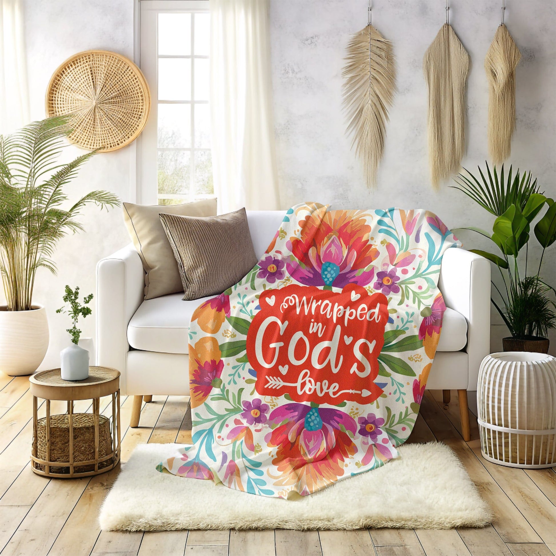 Wrapped In God's Love, Bible Study Blanket, Fleece Blanket Christain Home Decor Blankets teelaunch 