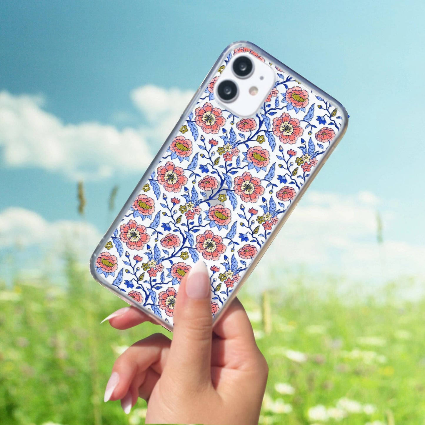 Toile AirPod Case, Chinoiserie Ear Bud Case, Preppy Floral Airpods, Protective Case for Ear Buds Accessories Printify 