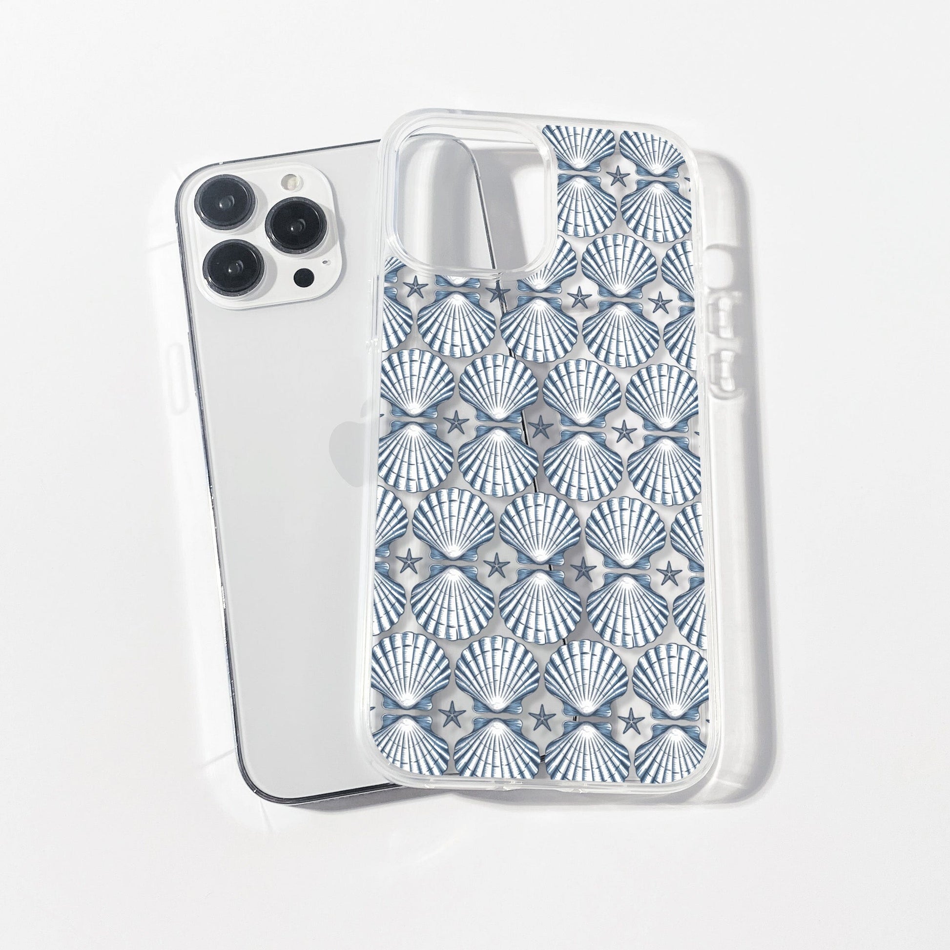 Meet Me At The Beach, iPhone 16 Clear Phone Case, Summer Vibes Seashell Phone Cases, iPhone 16 Pro, iPhone 15 Plus, 14 Pro, Samsung Galaxy Phone Case Printify 