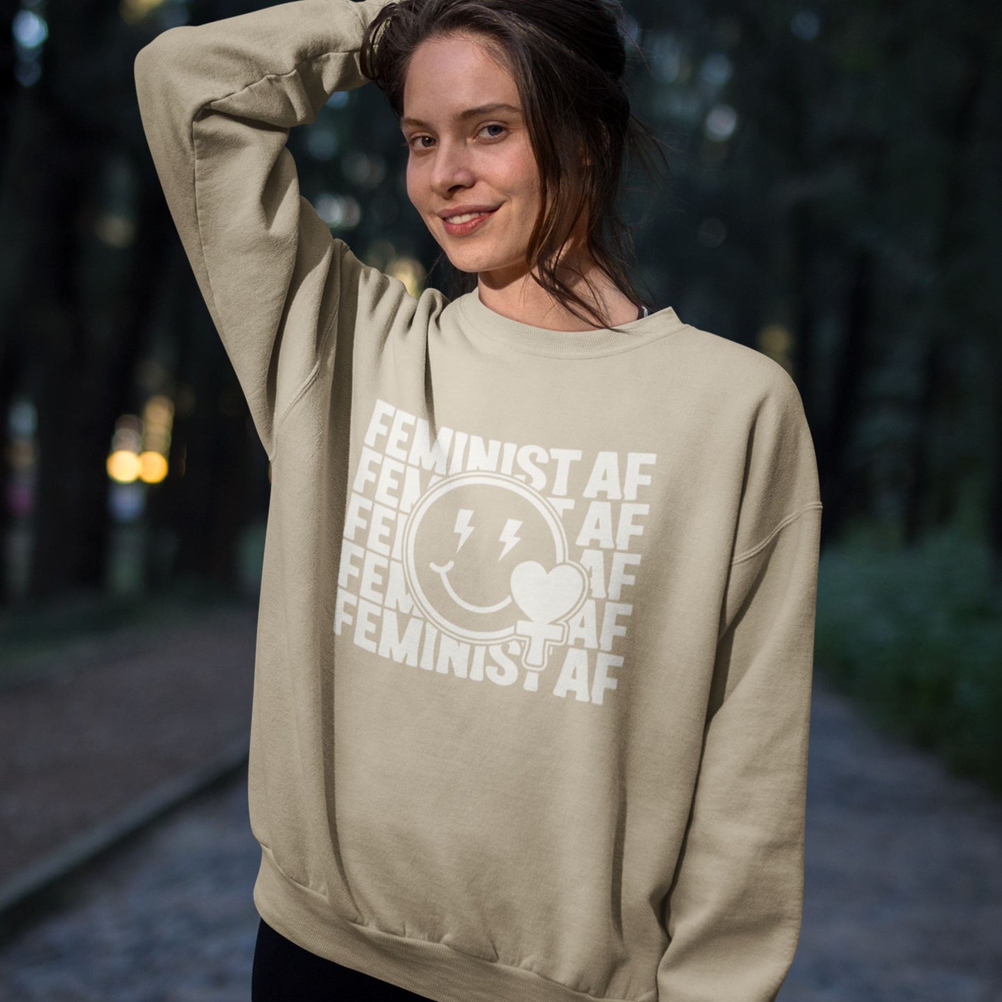 Feminist Sweatshirt Sweatshirt Printify Sand S 