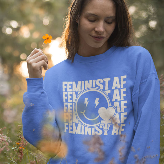 Feminist Sweatshirt Sweatshirt Printify Carolina Blue S 