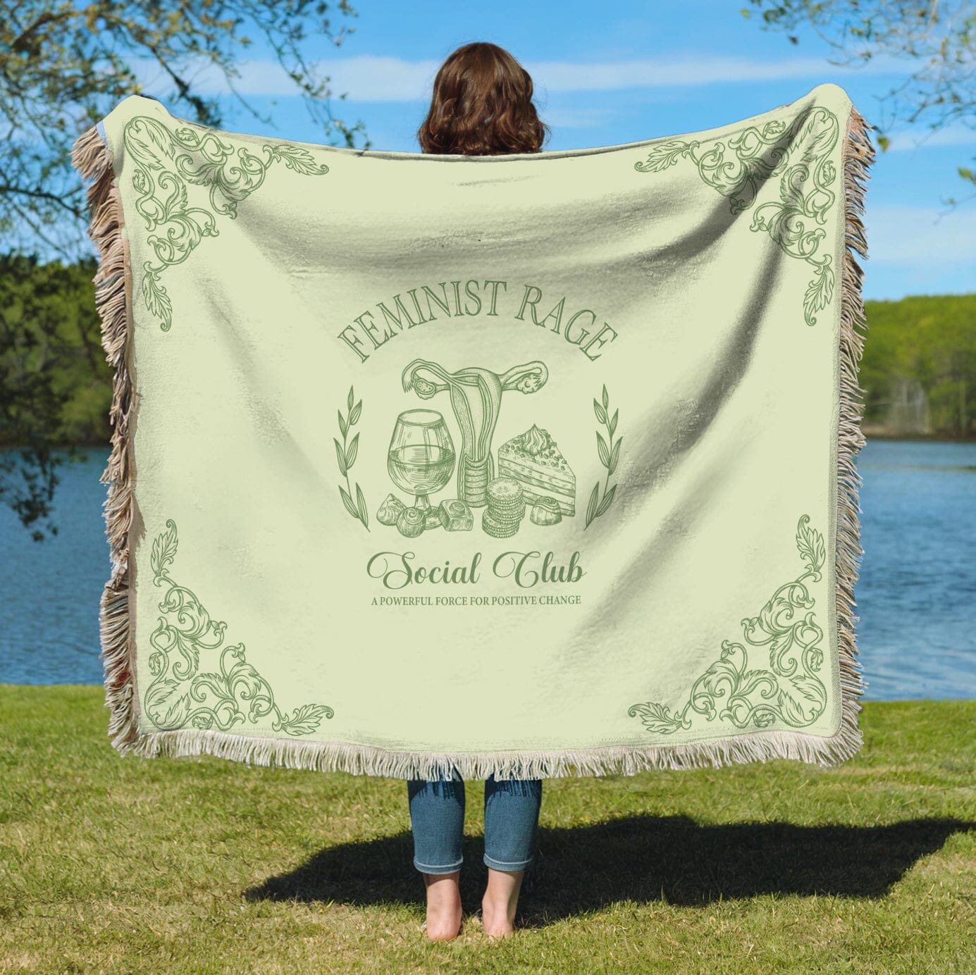 Feminist Rage Social Club Blankets Blankets teelaunch Green 