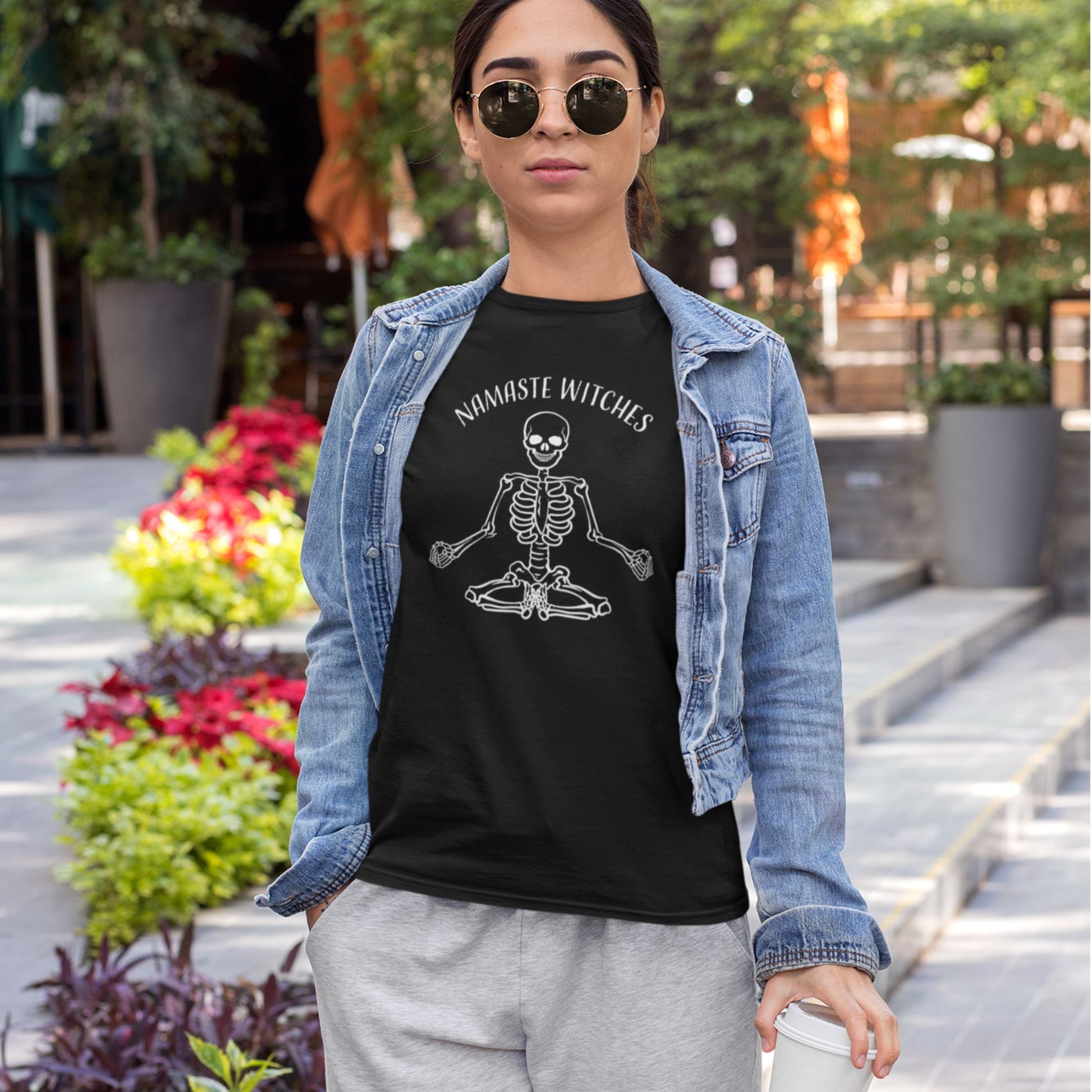 Namaste Witches • Halloween Tees & Tops T-shirt teelaunch 