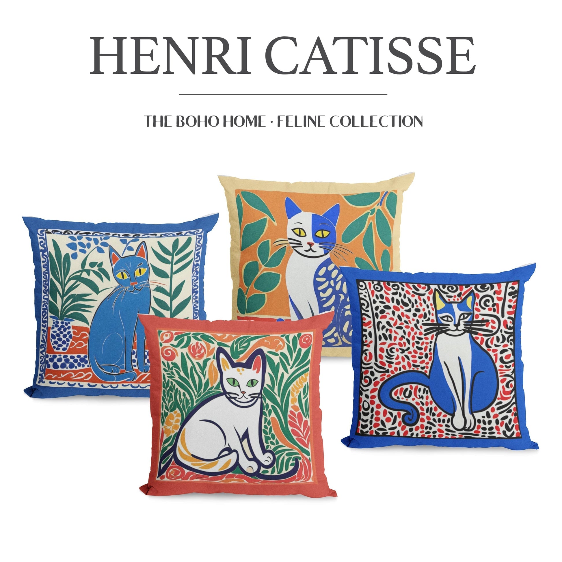 Matisse Tuxedo Cat Throw Pillow • Boho Home Decor Home Goods teelaunch 