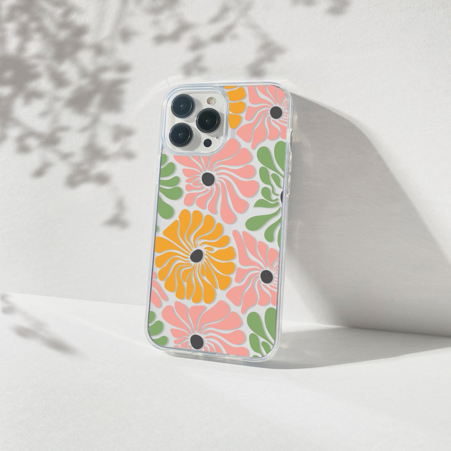 Clear Retro Flowers Phone Case • Designed to fit most iPhone and Samsung Phones Phone Case Printify 