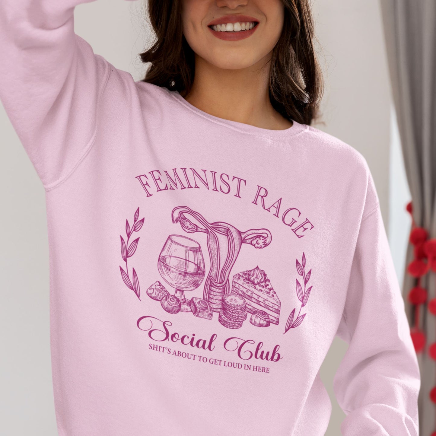 Feminist Shirts ~ Feminist Rage Social Club Sweatshirt Sweatshirt Printify Light Pink S 