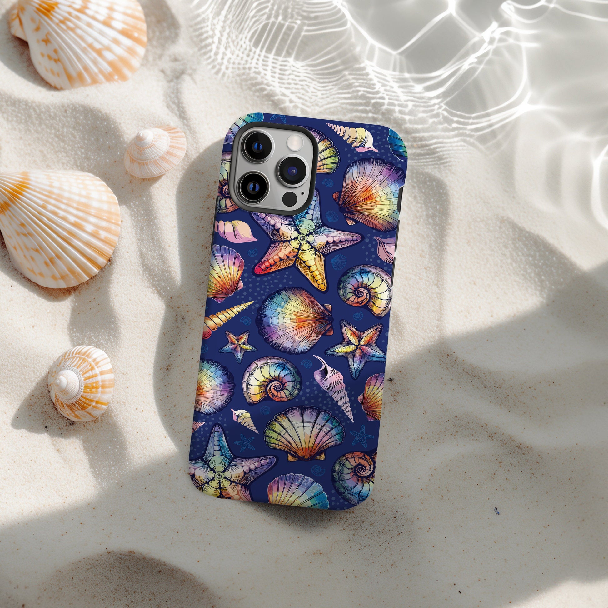 Rainbow Seashell Phone Case • Designed to fit most iPhone and Samsung Phones Phone Case Printify 