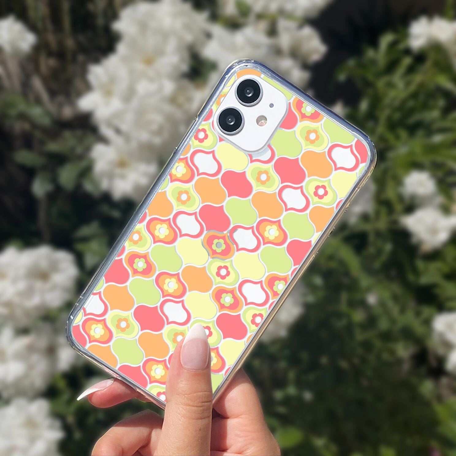Vintage Floral Phone Case, Retro 70s Style Clear Phone Cases Compatible with most iPhone and Samsung Models Phone Case Printify 
