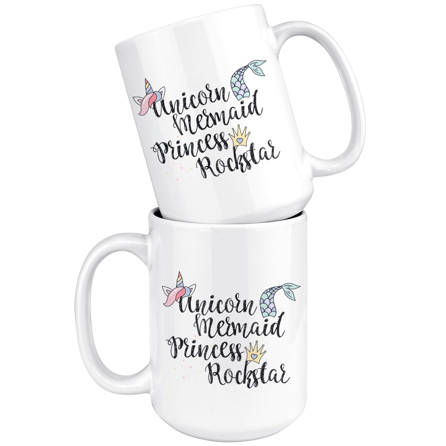 Unicorn, Princess, Mermaid, Rockstar • Multi-size Coffee Mug Drinkware teelaunch 