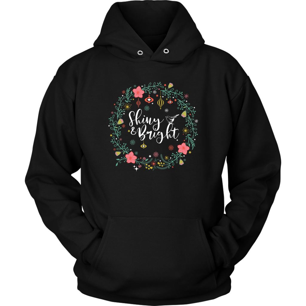 Folklore Shiny and Bright Holiday Cheer Christmas Tees & Sweatshirts • Cottagecore Aesthetic T-shirt teelaunch Hoodie Black S