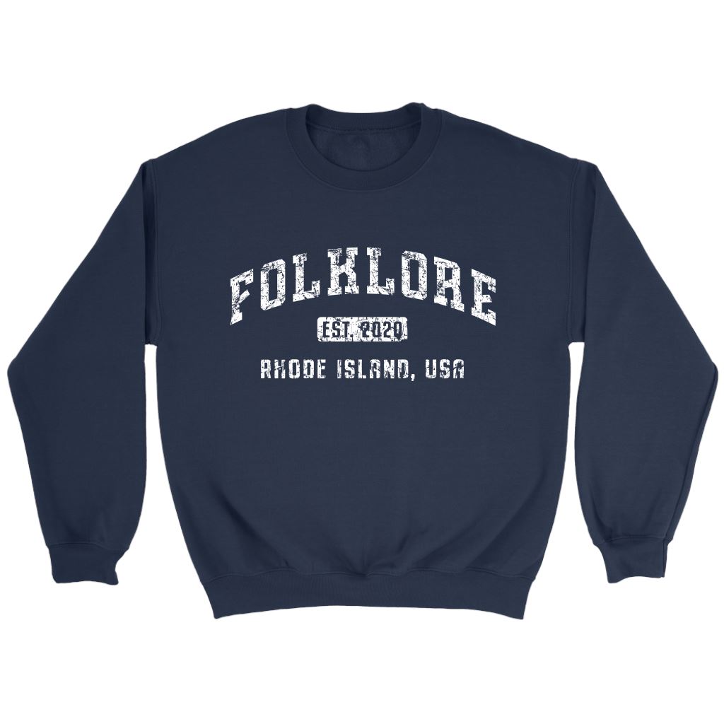 Folklore Navy • TeeLaunch T-shirt teelaunch Crewneck Sweatshirt Navy S