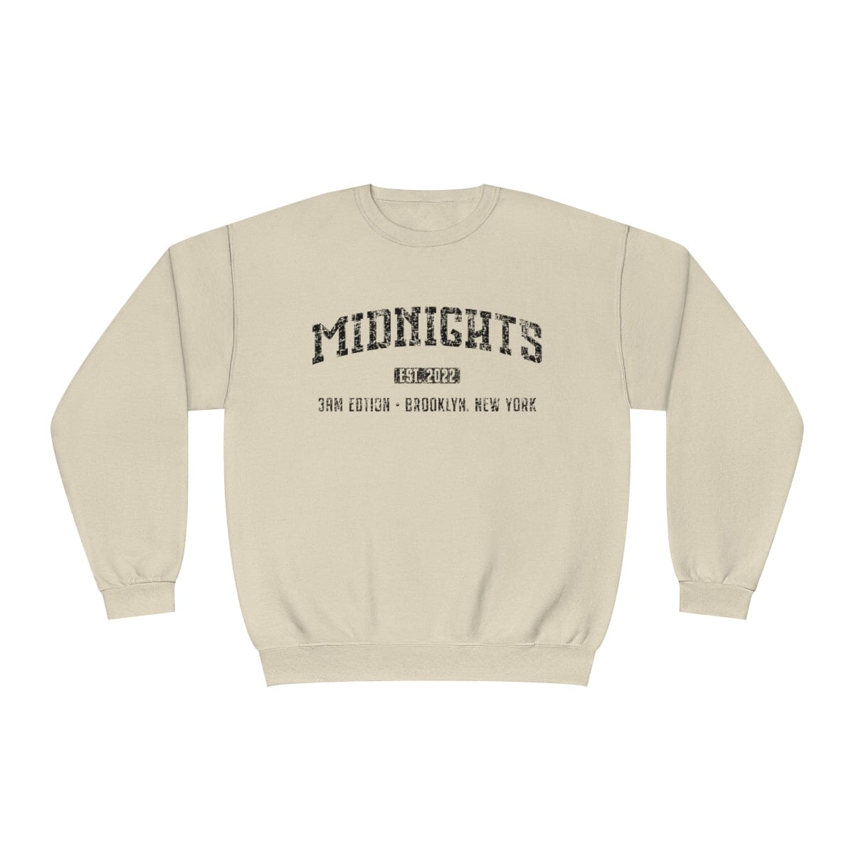 Midnights Crewneck • Sand & Heliconia Sweatshirt Printify Sandstone S 