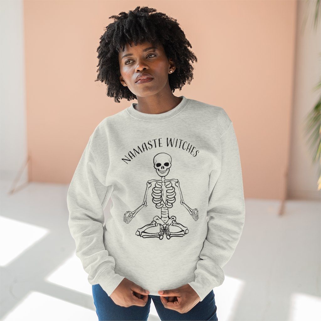 Namaste Witches • Skeleton Yoga Sweatshirt Sweatshirt Printify 