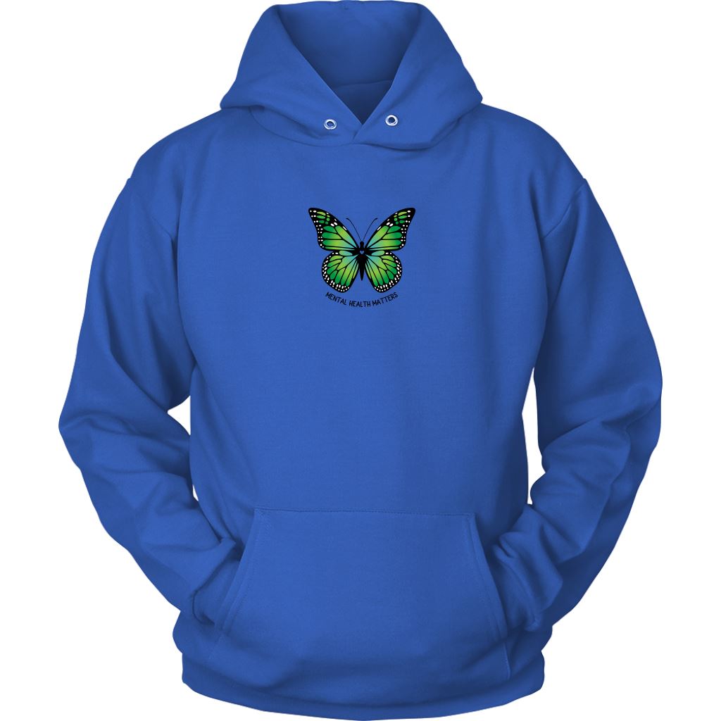 Mental Health Matters Hoodie • Green Butterfuly Sweatshirt T-shirt teelaunch Unisex Hoodie Royal Blue S