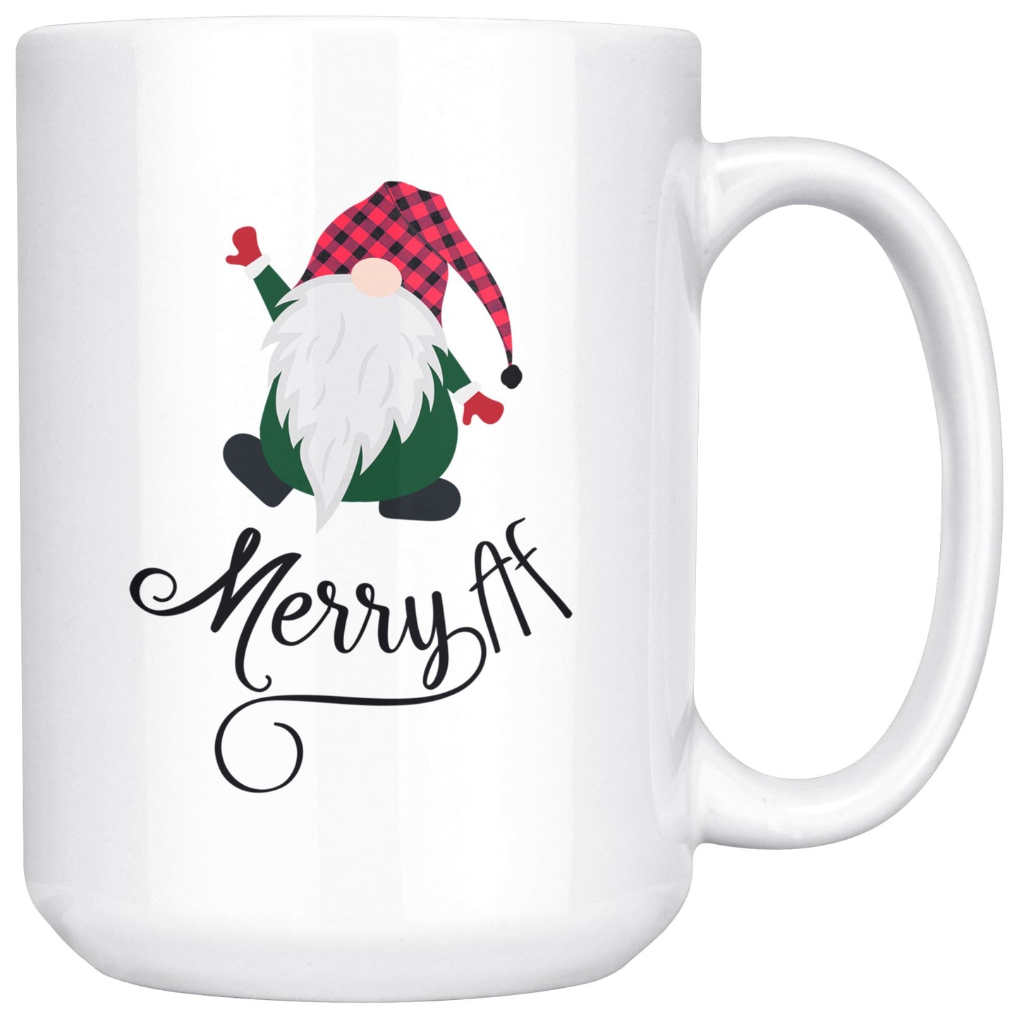 Merry AF Christmas Gnome Mug Drinkware teelaunch 15oz Mug 