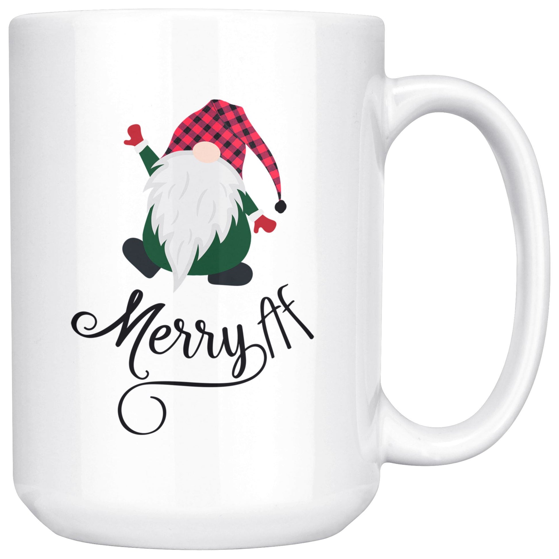 Merry AF Christmas Gnome Mug Drinkware teelaunch 15oz Mug 