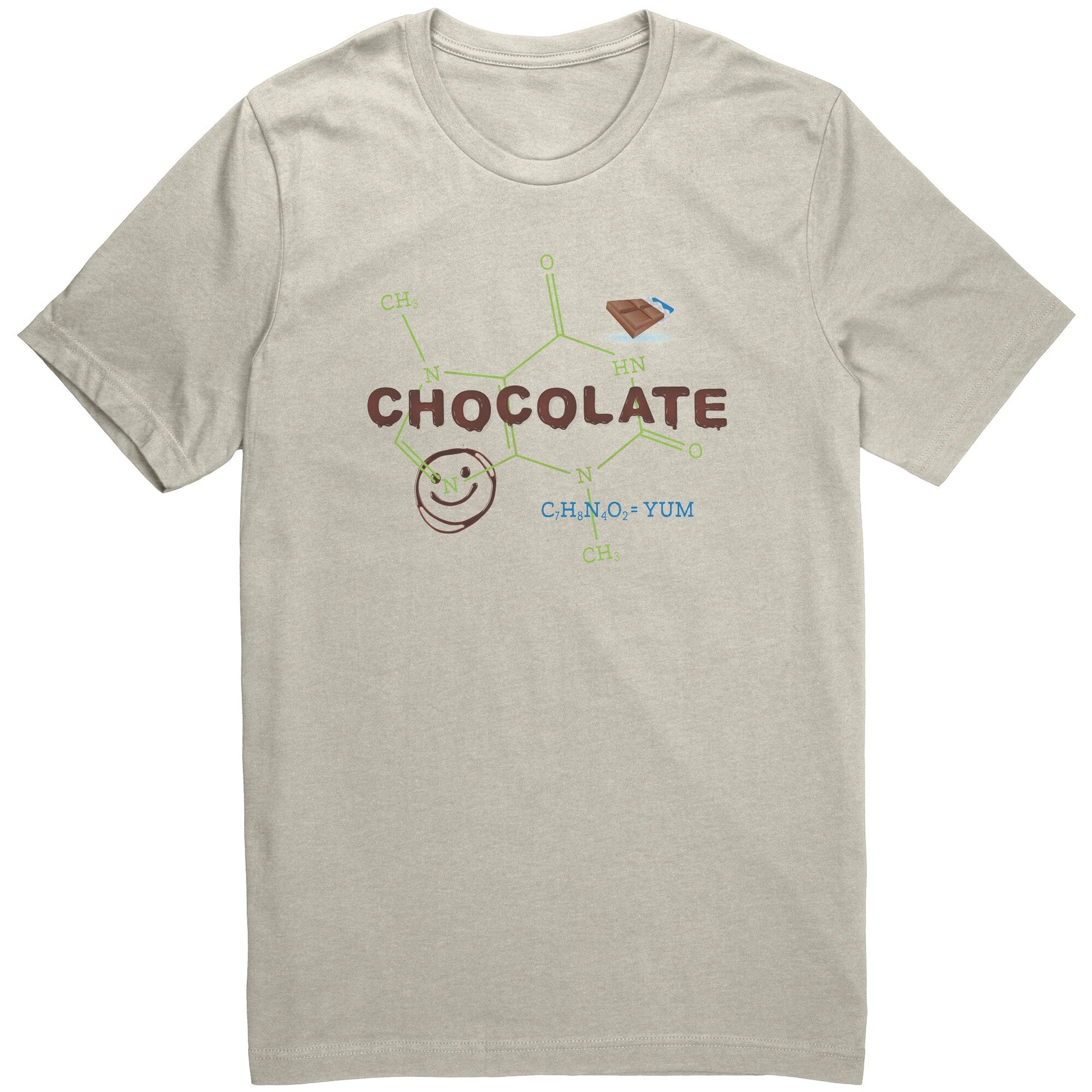 Chocolate Molecule for Chocolate Lovers • Unisex T-Shirt Apparel teelaunch Heather Dust XS 