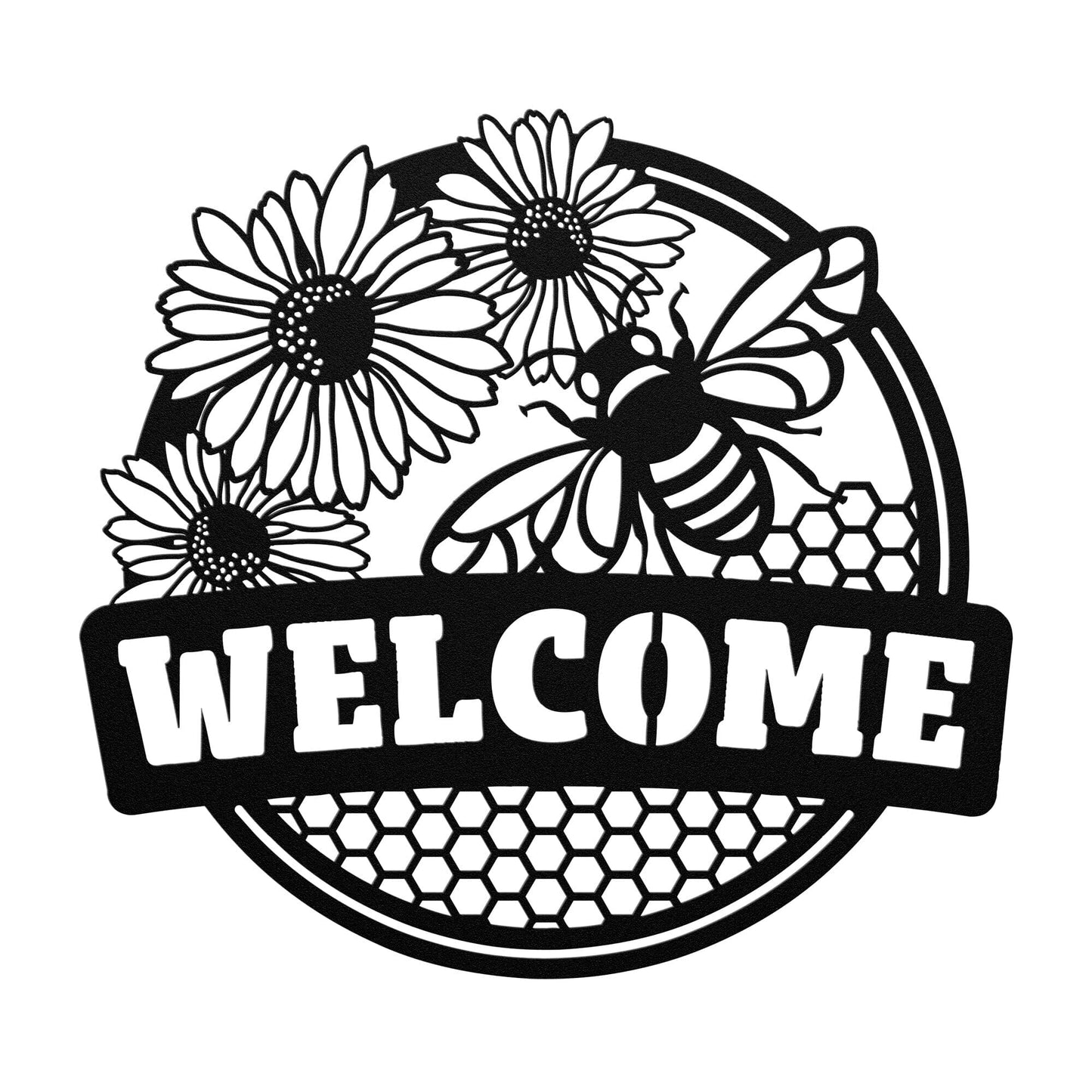Honey Bee Welcome Sign • Metal House Signs Wall Art teelaunch 