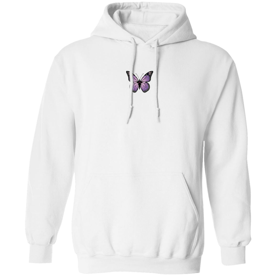 Lavender Butterfly Mental Health Sweatshirt Sweatshirts CustomCat White S 