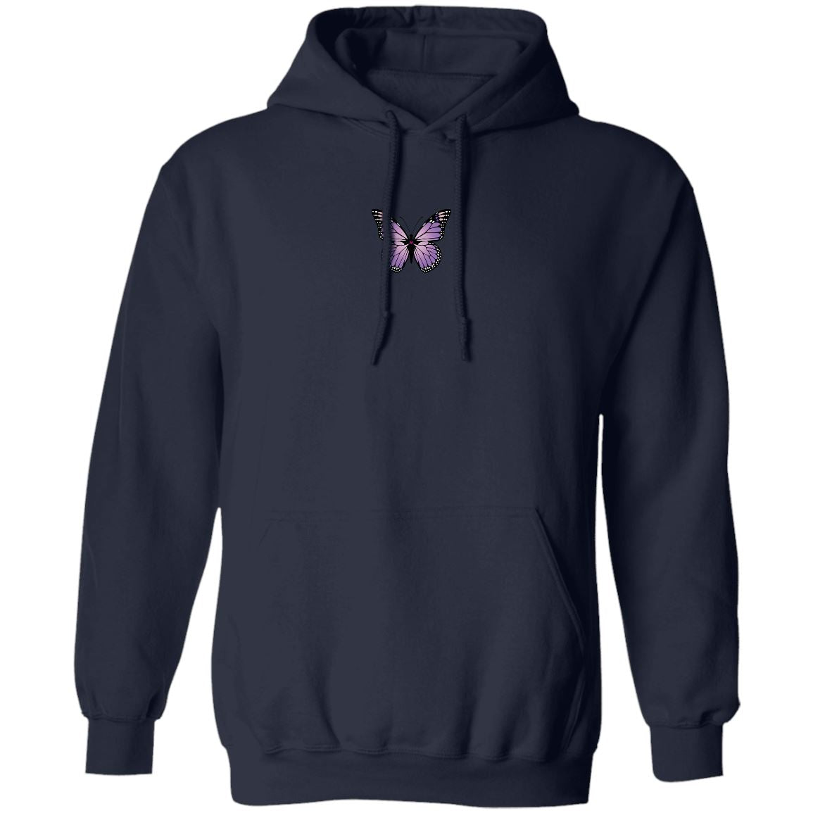Lavender Butterfly Mental Health Sweatshirt Sweatshirts CustomCat Navy S 