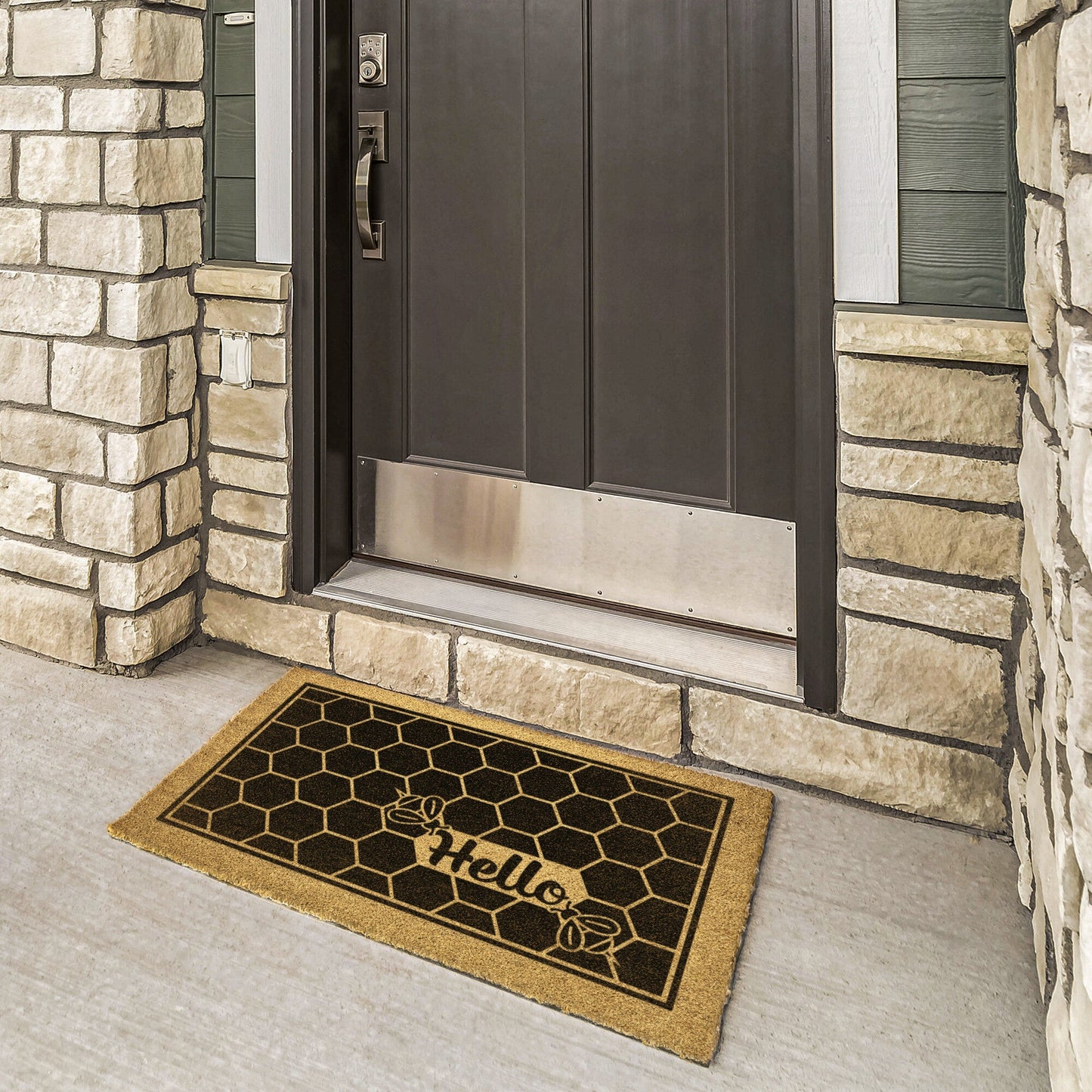 Hello Honey Bee Coir Doormat Home Goods teelaunch 