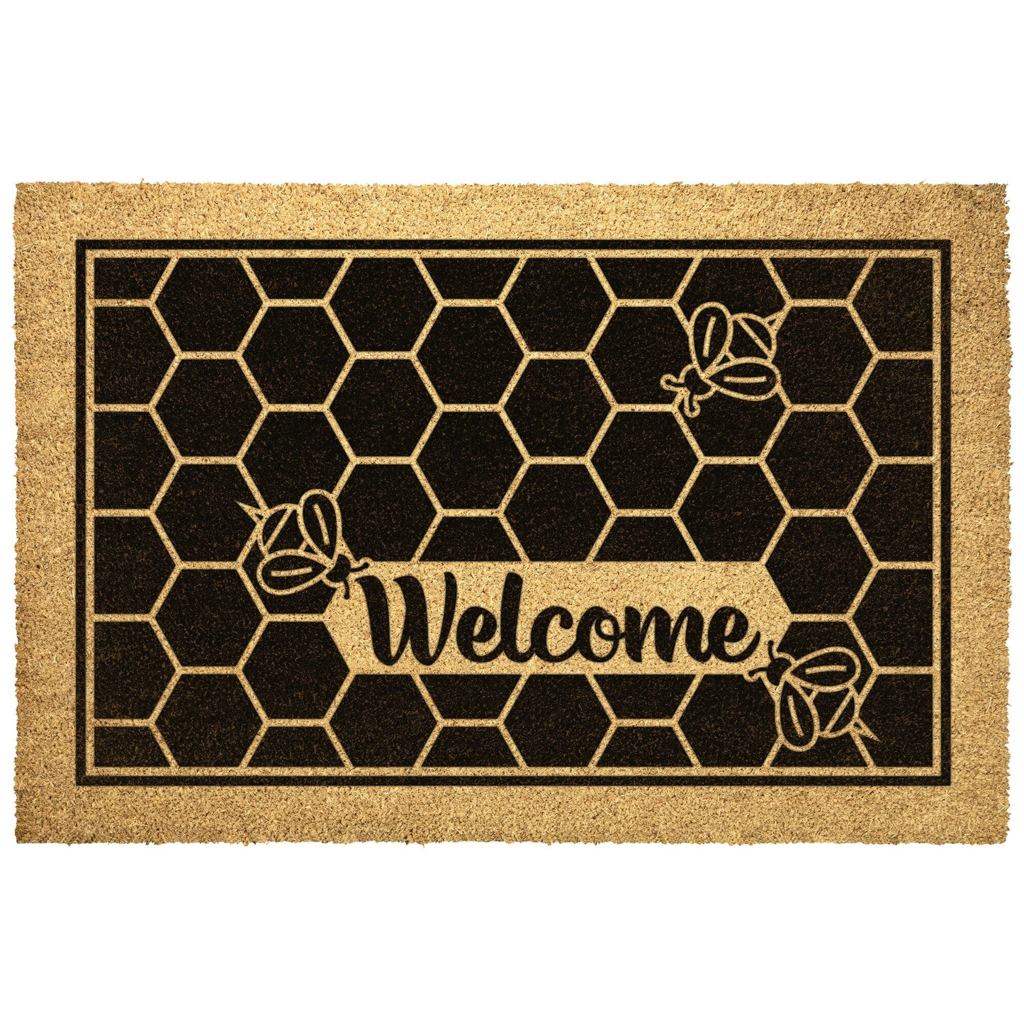 Honey Bee Welcome Mat | Spring Doormat | Hello Summer | Housewarming Gift | Bumble Bee Doormat Home Goods teelaunch 18x12 