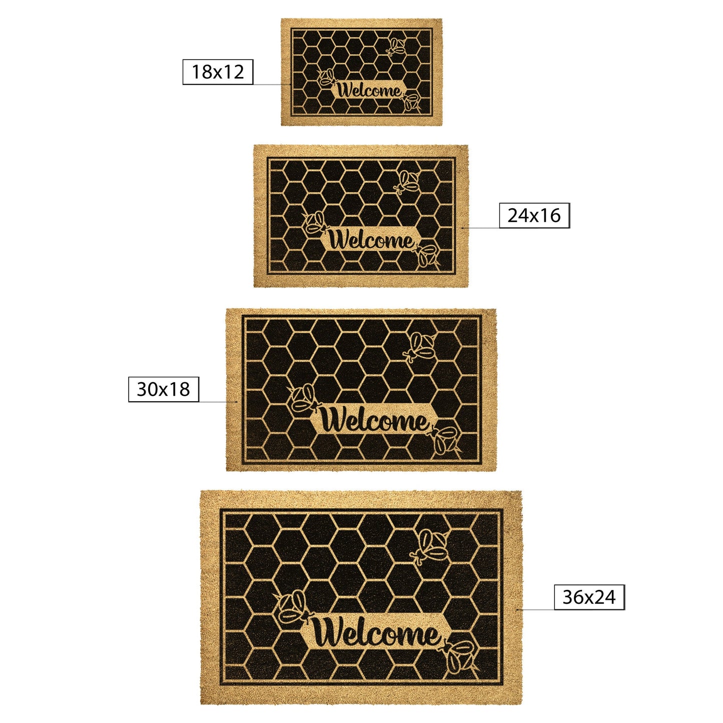 Honey Bee Welcome Mat | Spring Doormat | Hello Summer | Housewarming Gift | Bumble Bee Doormat Home Goods teelaunch 36x24 