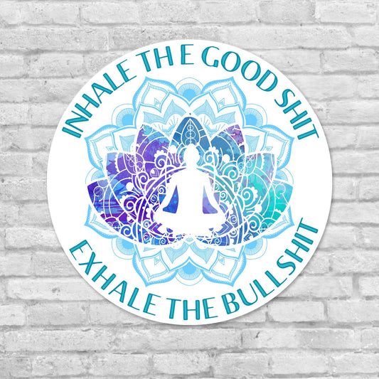 Inhale Exhale Lotus Flower Sticker