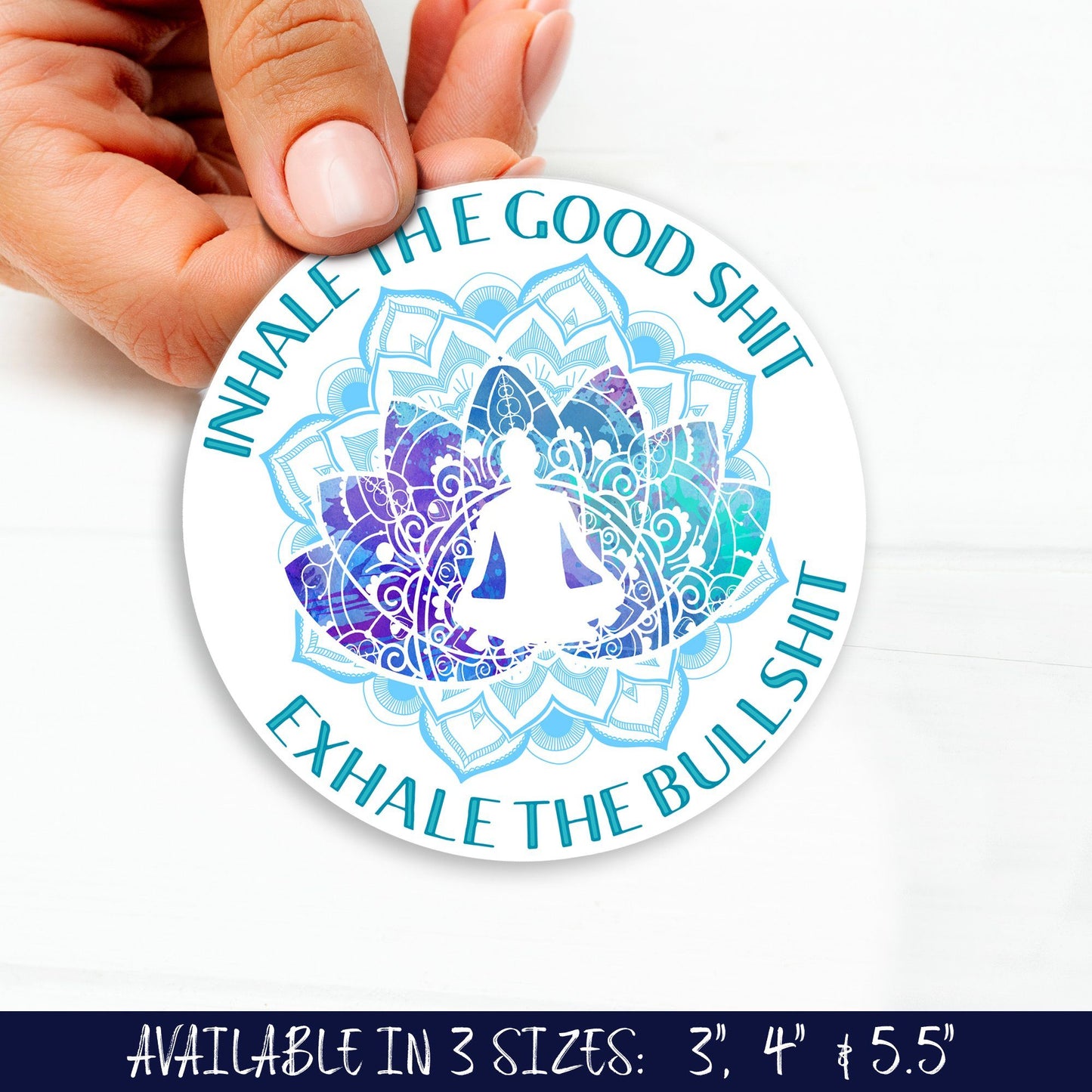 Inhale Exhale Lotus Flower Sticker