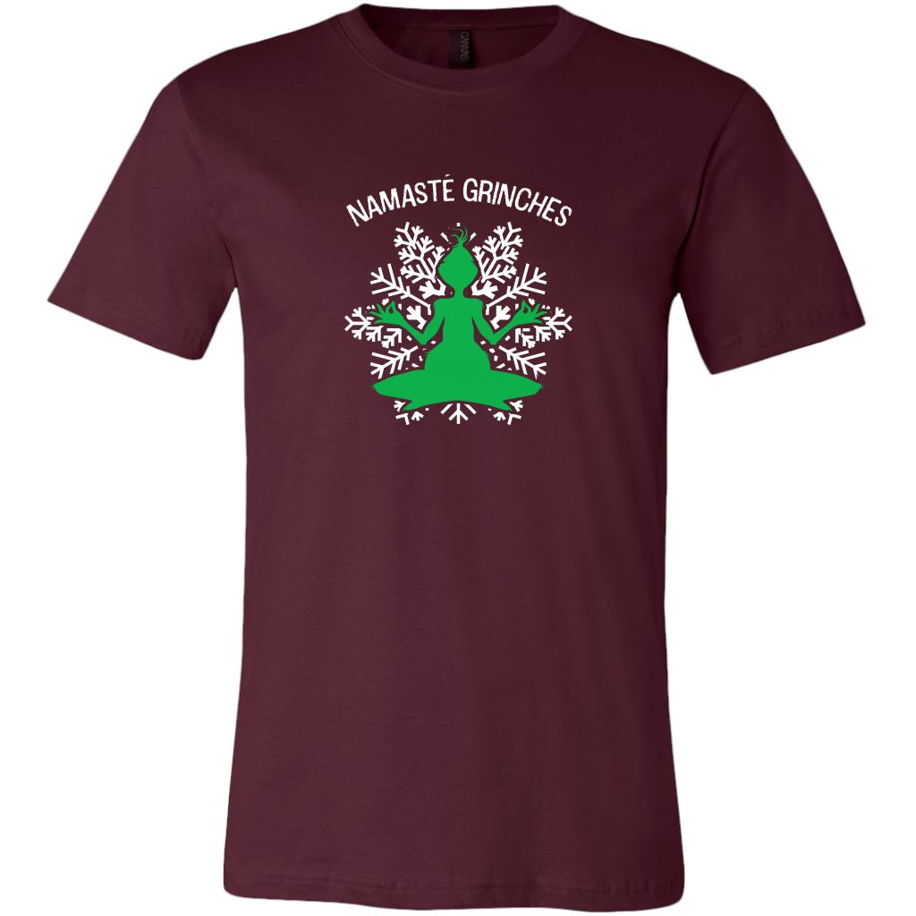 Namaste Grinches • Holiday T-shirt T-shirt teelaunch Unisex Crewneck Maroon S