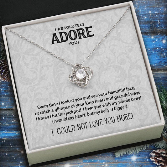 Funny I Adore You Message Card • Love Knot Necklace Jewelry ShineOn Fulfillment 