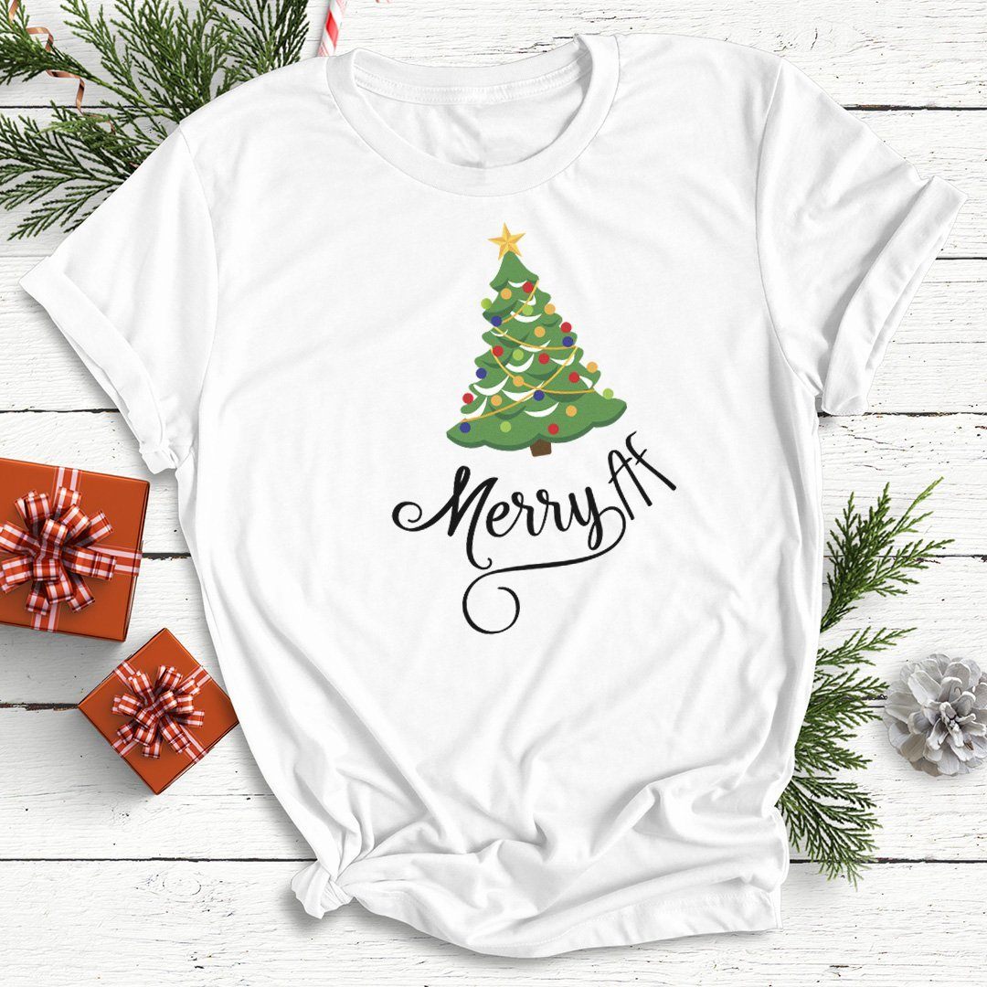 Merry AF Christmas Tree Unisex T-shirt