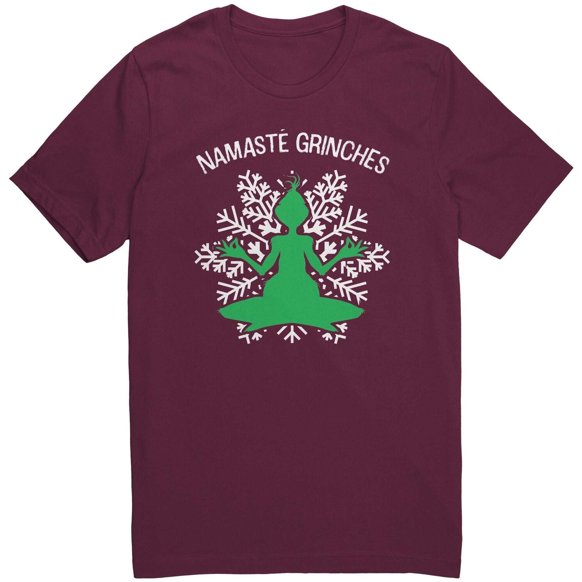 Namaste Grinches Unisex T-shirt Apparel teelaunch Maroon S 
