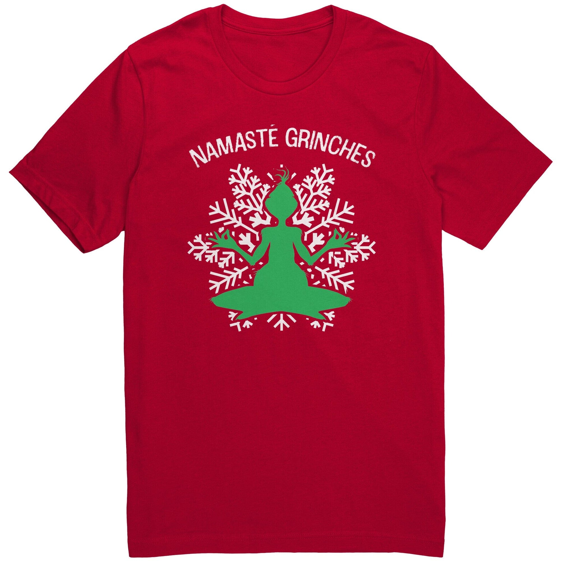 Namaste Grinches Unisex T-shirt Apparel teelaunch Red S 
