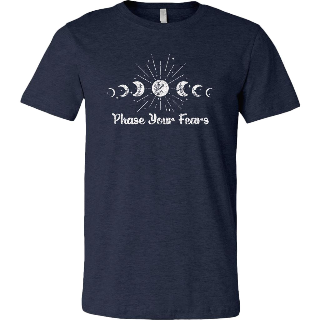 Phase Your Fears Unisex T-shirt T-shirt teelaunch Canvas Mens Shirt Heather Navy S